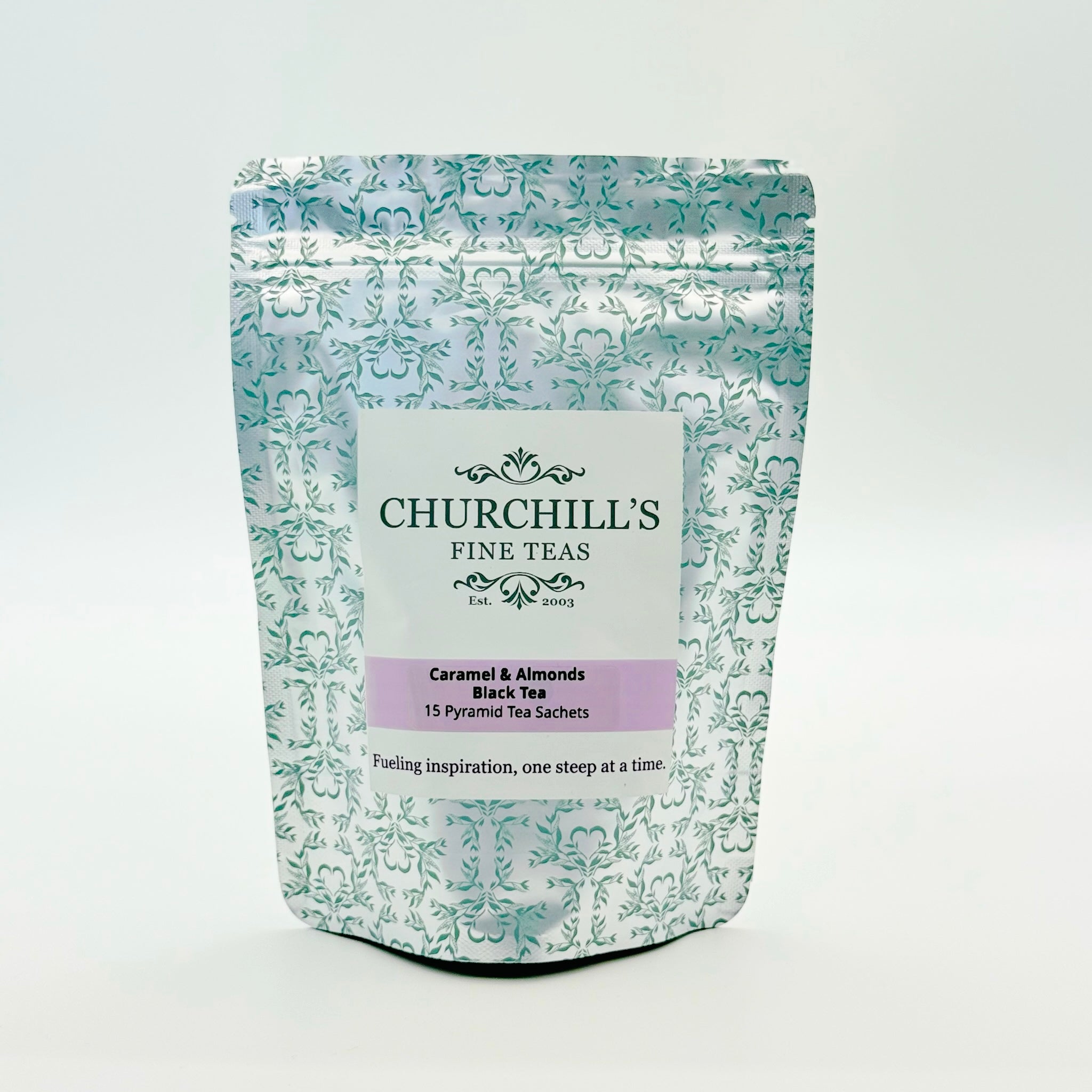 Caramel & Almonds Black Tea 15 Ct. Pyramid Tea Sachet Pouch