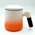Ceramic Tea Mug with Lid, Infuser, and Wooden Handle - 12oz