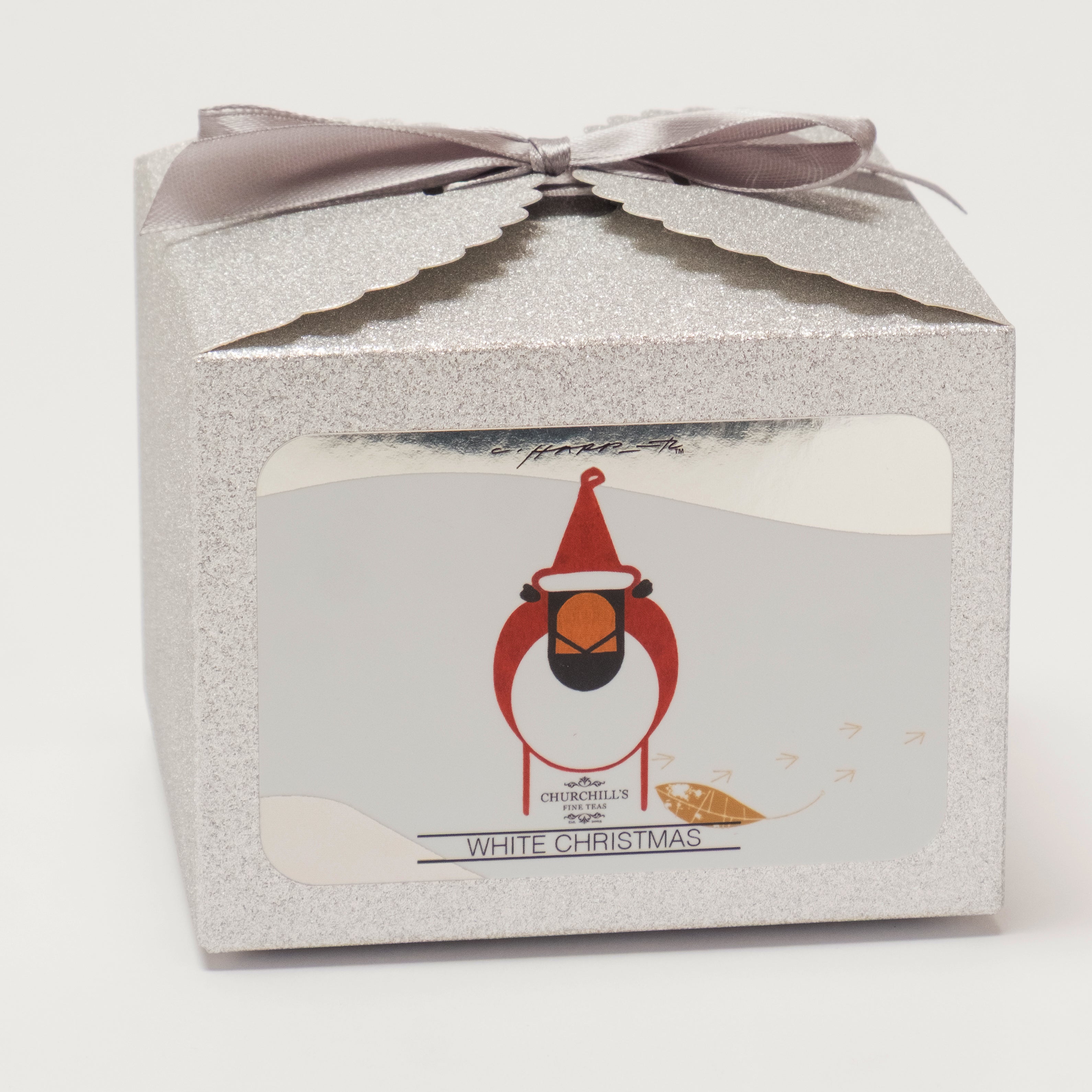 Exclusive limited edition: Churchill’s tea scented candle & White Christmas Tea holiday gift set paired with Charley Harper’s Cardinal Claus (newly released adaptation)