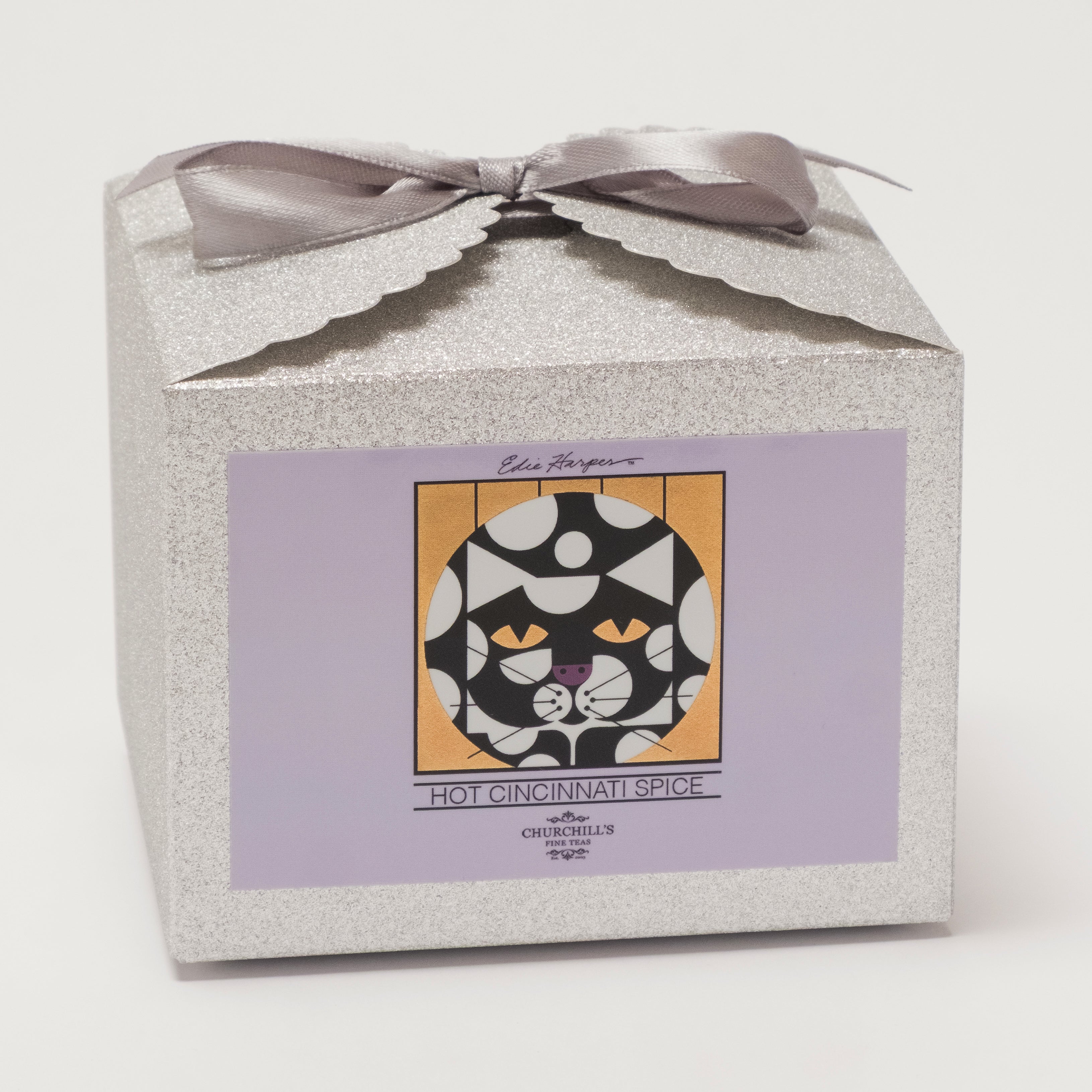 Exclusive limited edition: Churchill’s tea scented candle & Hot Cincinnati Spice Rooibos holiday gift set paired with Edie Harper’s Magnificat (metallic print)