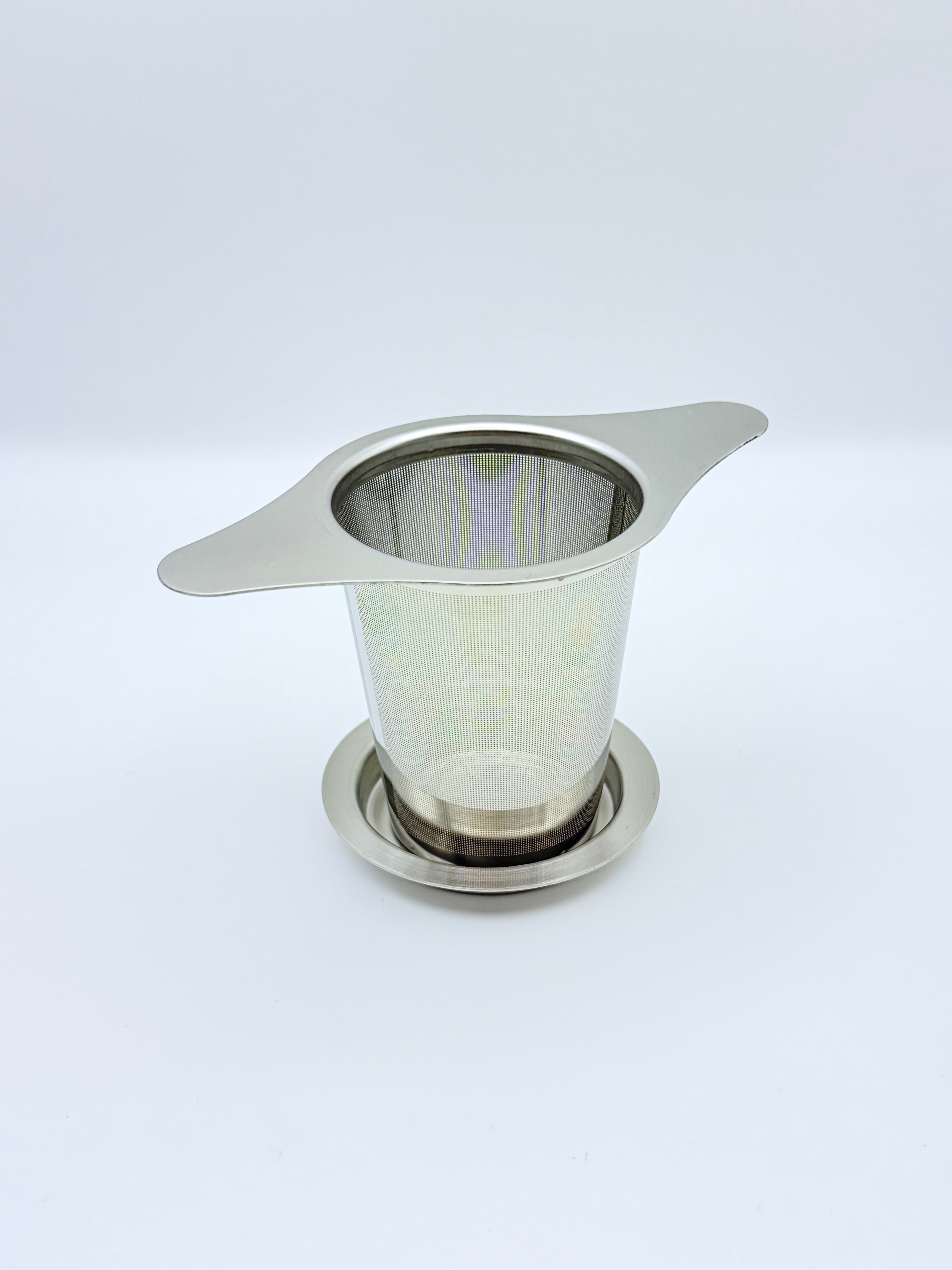 Stainless Steel Infuser Tapered Basket with Double Handle & Lid