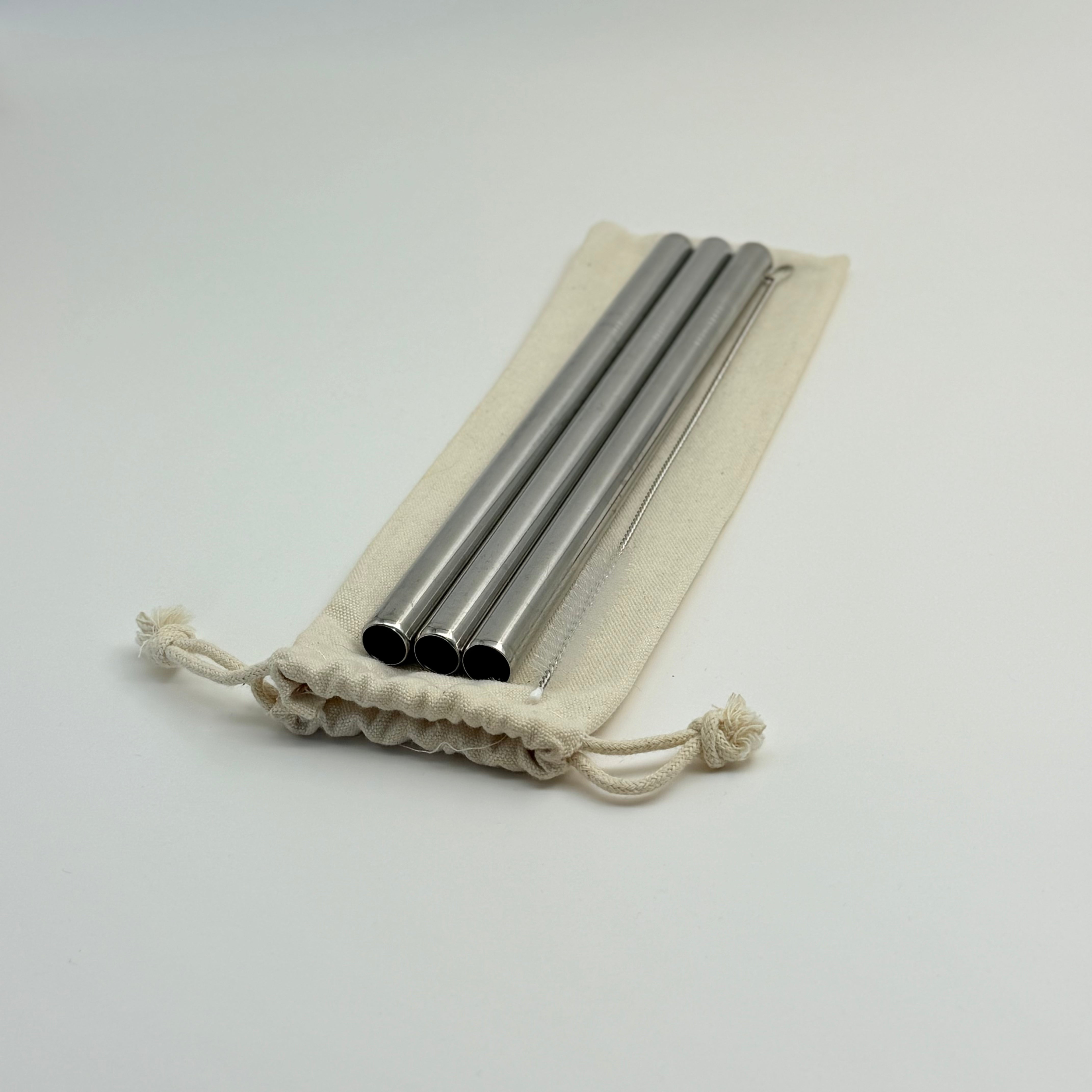 Extra Wide Stainless Steel Bubble Tea Straw Set (3-Pack)