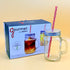 Glass Iced Tea Mason Jar Mugs with Straw