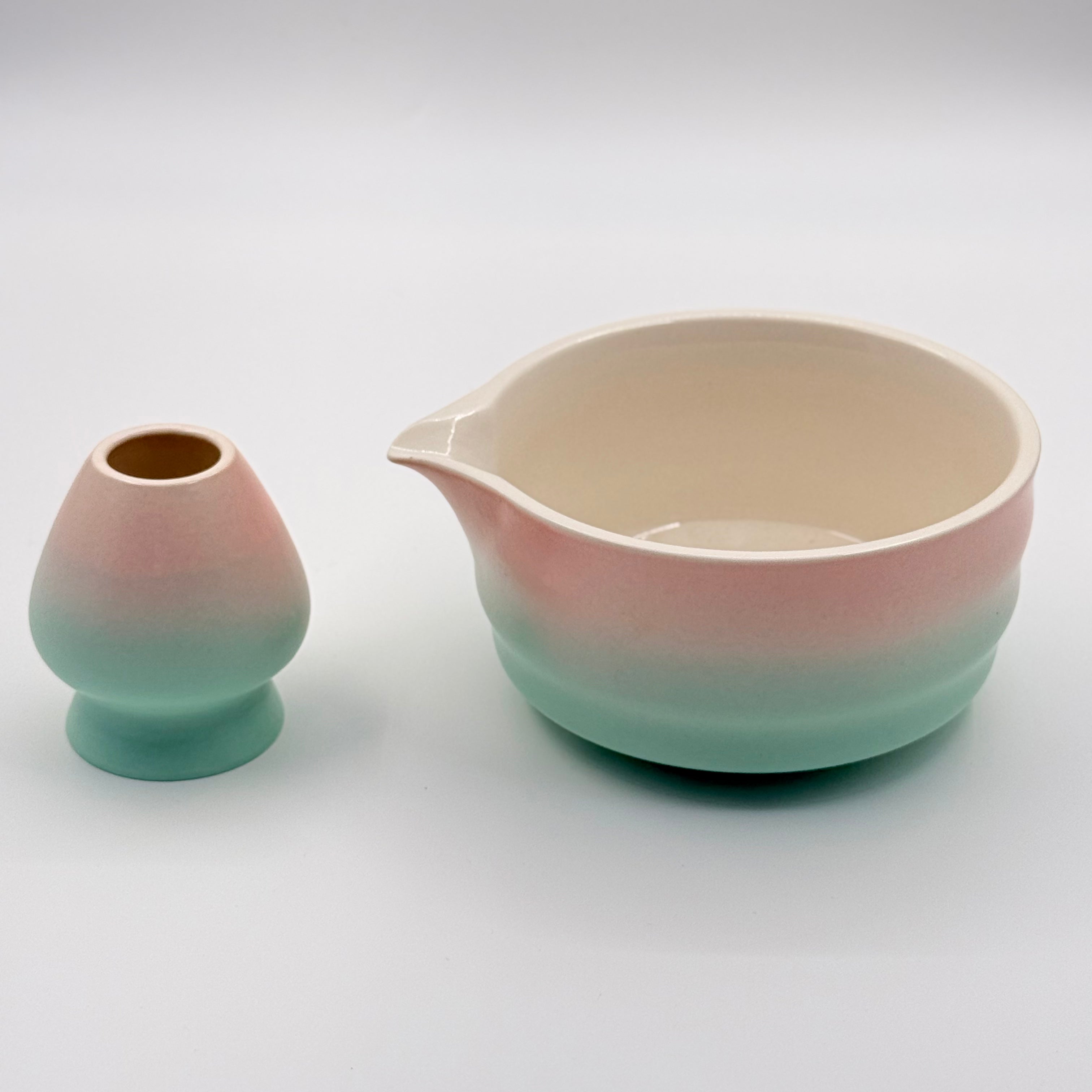 Ceramic Matcha Bowl & Chasen Holder Set