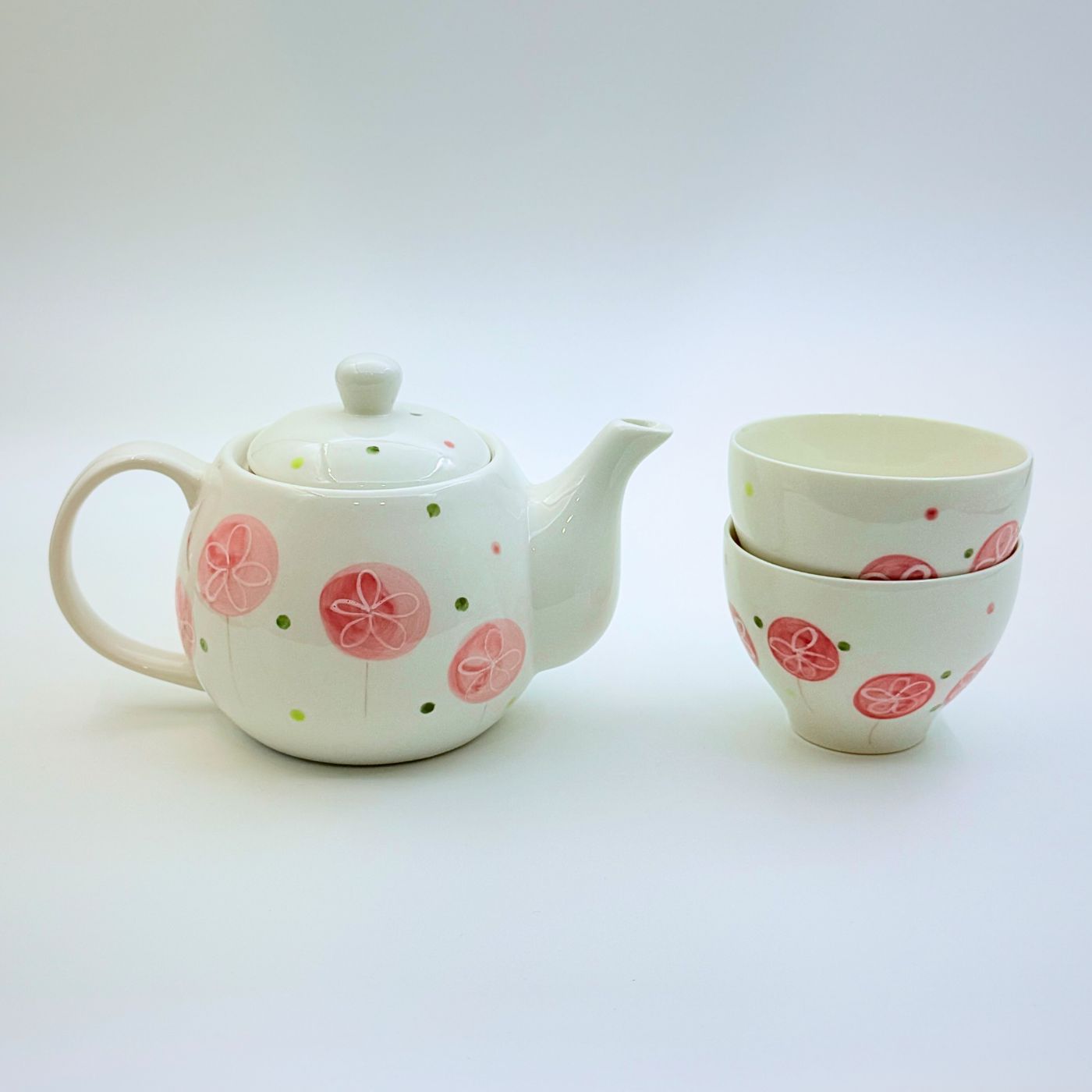 Japanese Style Hand-painted Ceramic Tea Set with Infuser