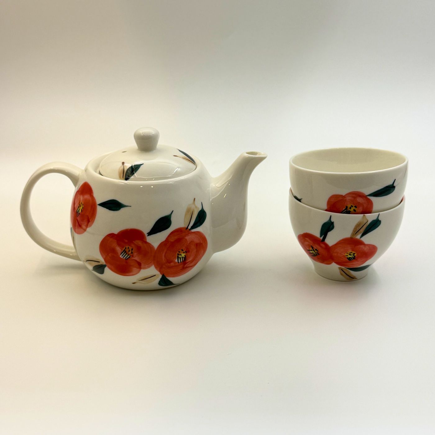 Japanese Style Hand-painted Ceramic Tea Set with Infuser