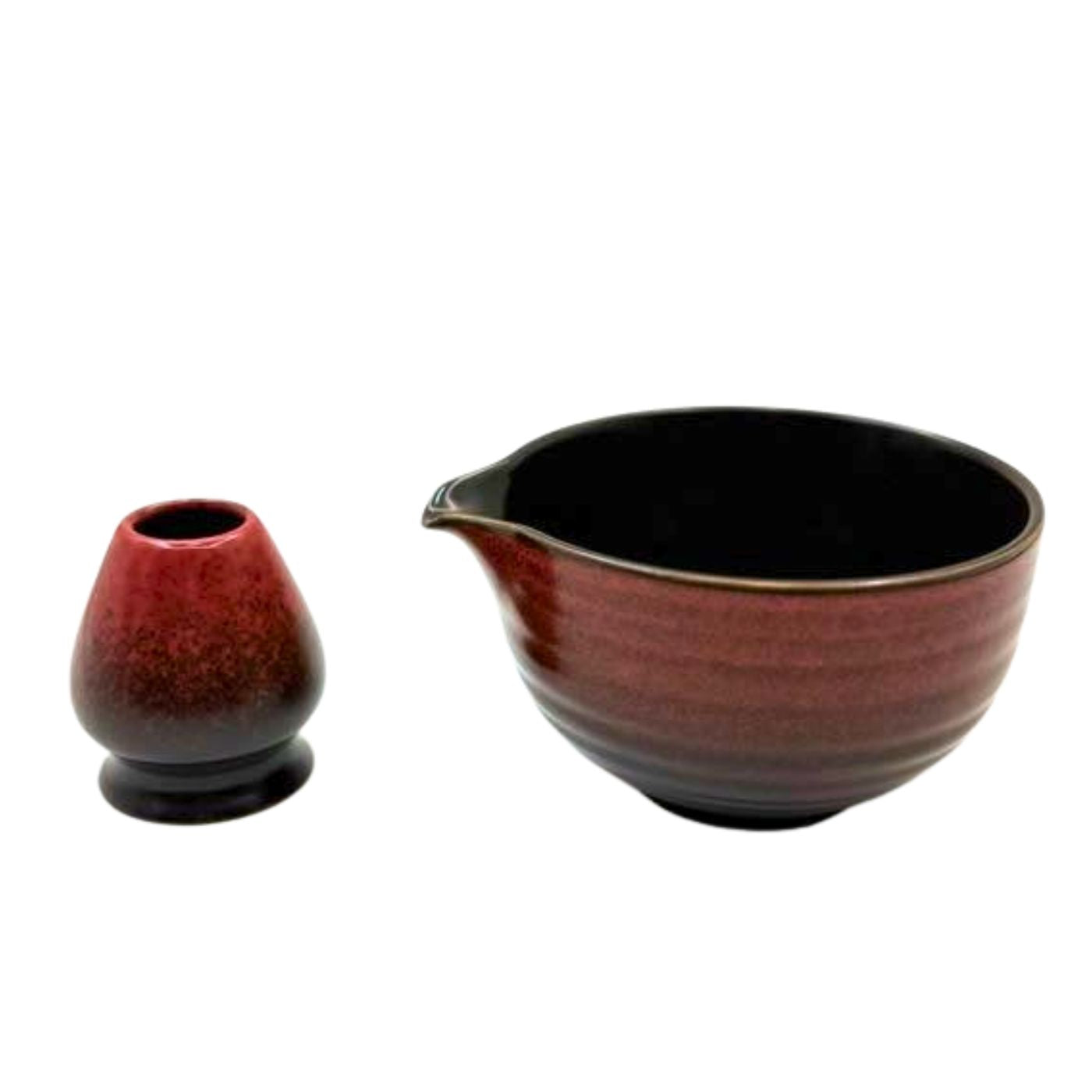 Ceramic Matcha Bowl & Whisk Holder Set