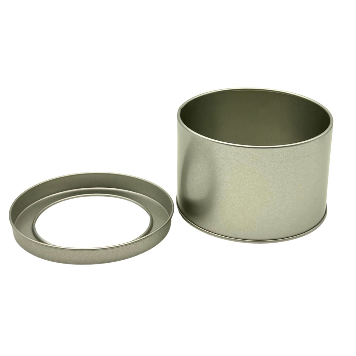 Round Tea Tin with Window Lid 2-3 oz - Silver