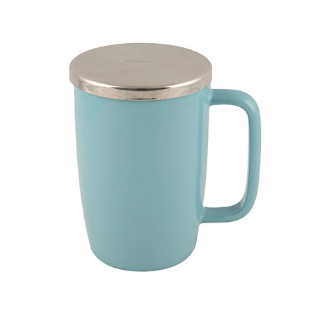 Matte Teal Grey Tea Infuser Mug