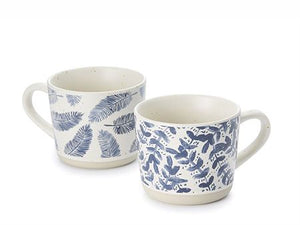 Ceramic Cups Blue and White - Individual