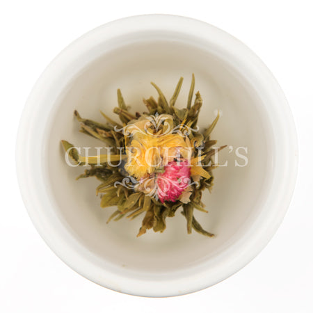 Dragon 4 Flower Blooming Tea (brewed, top view)