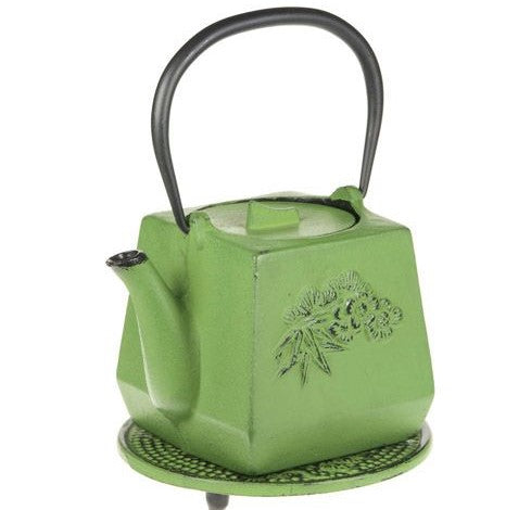 Cast Iron Teapot and Trivet Square